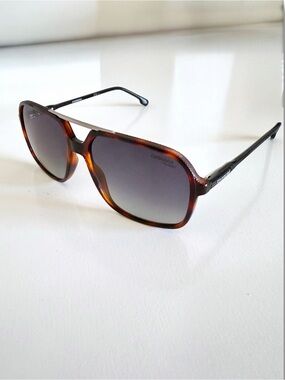 Carrera 229/S Havana Aviator Black Polarized Lens Sunglasses Navigator New